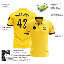 Load image into Gallery viewer, Custom Yellow Black Performance Golf Polo Shirt
