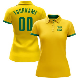 Custom Yellow Kelly Green Performance Golf Polo Shirt