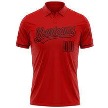 Load image into Gallery viewer, Custom Red Red-Black Performance Vapor Golf Polo Shirt

