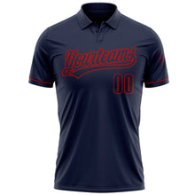 Load image into Gallery viewer, Custom Navy Navy-Red Performance Vapor Golf Polo Shirt
