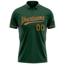Load image into Gallery viewer, Custom Green Old Gold-Black Performance Vapor Golf Polo Shirt
