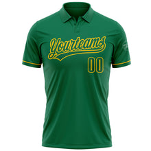 Load image into Gallery viewer, Custom Kelly Green Kelly Green-Yellow Performance Vapor Golf Polo Shirt
