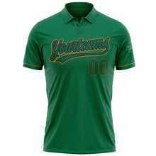Load image into Gallery viewer, Custom Kelly Green Kelly Green Black-Old Gold Performance Vapor Golf Polo Shirt
