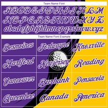 Load image into Gallery viewer, Custom Purple Yellow-Black 3D Pattern Design Golf Ball Performance Golf Polo Shirt
