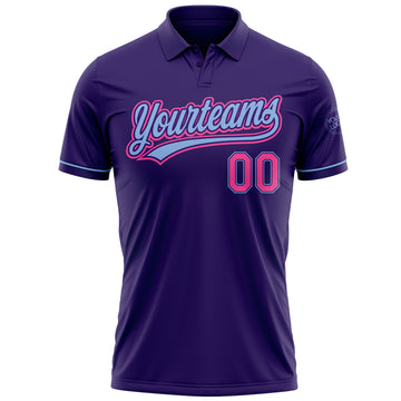 Custom Purple Pink-Light Blue Performance Vapor Golf Polo Shirt