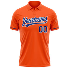 Load image into Gallery viewer, Custom Orange Royal-White Performance Vapor Golf Polo Shirt
