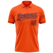 Load image into Gallery viewer, Custom Orange Navy Performance Vapor Golf Polo Shirt
