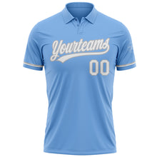 Load image into Gallery viewer, Custom Light Blue White-Gray Performance Vapor Golf Polo Shirt
