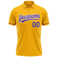 Load image into Gallery viewer, Custom Gold Purple-White Performance Vapor Golf Polo Shirt
