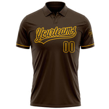 Load image into Gallery viewer, Custom Brown Gold Performance Vapor Golf Polo Shirt
