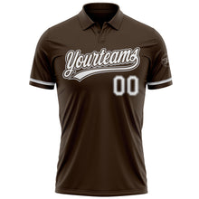 Load image into Gallery viewer, Custom Brown White-Gray Performance Vapor Golf Polo Shirt
