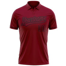 Load image into Gallery viewer, Custom Crimson Black Performance Vapor Golf Polo Shirt
