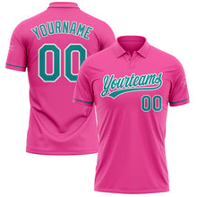 Load image into Gallery viewer, Custom Pink Teal-White Performance Vapor Golf Polo Shirt
