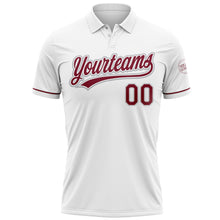 Load image into Gallery viewer, Custom White Crimson-Gray Performance Vapor Golf Polo Shirt
