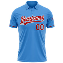 Load image into Gallery viewer, Custom Powder Blue Red-White Performance Vapor Golf Polo Shirt
