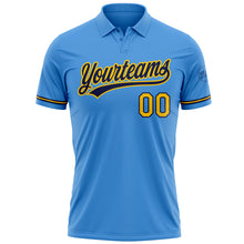 Load image into Gallery viewer, Custom Powder Blue Yellow-Navy Performance Vapor Golf Polo Shirt
