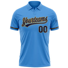 Load image into Gallery viewer, Custom Powder Blue Navy-Old Gold Performance Vapor Golf Polo Shirt
