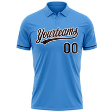 Load image into Gallery viewer, Custom Powder Blue Brown-White Performance Vapor Golf Polo Shirt
