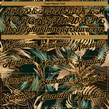 Load image into Gallery viewer, Custom Black Old Gold 3D Pattern Design Golden And Green Tropical Leaves In The Style Of Jungle And Hawaii Performance Golf Polo Shirt
