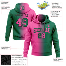 Load image into Gallery viewer, Custom Stitched Kelly Green Pink-Black Gradient Fashion Sports Pullover Sweatshirt Hoodie
