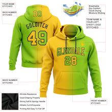 Load image into Gallery viewer, Custom Stitched Neon Green Yellow-Black Gradient Fashion Sports Pullover Sweatshirt Hoodie
