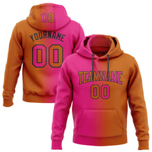 Load image into Gallery viewer, Custom Stitched Texas Orange Hot Pink-Black Gradient Fashion Sports Pullover Sweatshirt Hoodie
