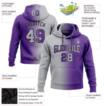 Custom Stitched Purple Gray-Black Gradient Fashion Sports Pullover Sweatshirt Hoodie