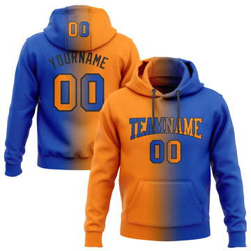 Custom Stitched Thunder Blue Bay Orange-Black Gradient Fashion Sports Pullover Sweatshirt Hoodie