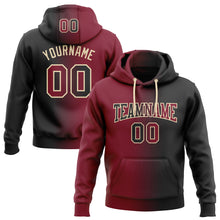 Load image into Gallery viewer, Custom Stitched Black Crimson-City Cream Gradient Fashion Sports Pullover Sweatshirt Hoodie

