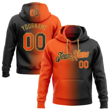 Load image into Gallery viewer, Custom Stitched Black Orange-Old Gold Gradient Fashion Sports Pullover Sweatshirt Hoodie
