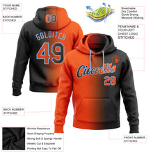 Load image into Gallery viewer, Custom Stitched Black Orange-Light Blue Gradient Fashion Sports Pullover Sweatshirt Hoodie
