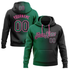 Load image into Gallery viewer, Custom Stitched Black Kelly Green-Pink Gradient Fashion Sports Pullover Sweatshirt Hoodie
