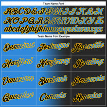 Load image into Gallery viewer, Custom Stitched Black Powder Blue-Gold Gradient Fashion Sports Pullover Sweatshirt Hoodie
