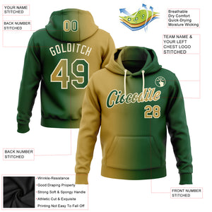 Custom Stitched Green Old Gold-Cream Gradient Fashion Sports Pullover Sweatshirt Hoodie