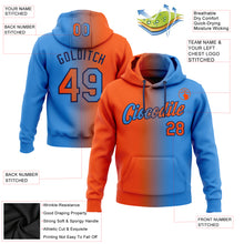 Load image into Gallery viewer, Custom Stitched Electric Blue Orange-Black Gradient Fashion Sports Pullover Sweatshirt Hoodie
