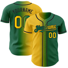 Load image into Gallery viewer, Custom Kelly Green Yellow-Black Authentic Gradient Fashion Baseball Jersey
