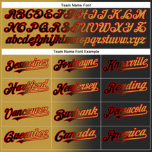 Load image into Gallery viewer, Custom Black Old Gold-Red Authentic Gradient Fashion Baseball Jersey
