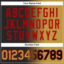 Load image into Gallery viewer, Custom Black Old Gold-Red Authentic Gradient Fashion Baseball Jersey
