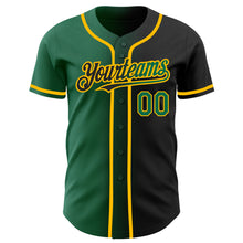 Load image into Gallery viewer, Custom Black Kelly Green-Gold Authentic Gradient Fashion Baseball Jersey
