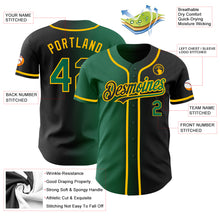 Load image into Gallery viewer, Custom Black Kelly Green-Gold Authentic Gradient Fashion Baseball Jersey
