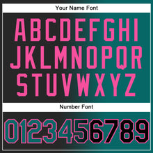 Load image into Gallery viewer, Custom Black Teal-Pink Authentic Gradient Fashion Baseball Jersey
