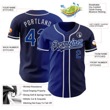 Load image into Gallery viewer, Custom Navy Royal-Gray Authentic Gradient Fashion Baseball Jersey
