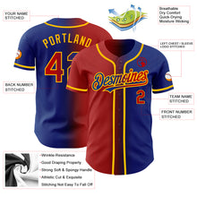 Load image into Gallery viewer, Custom Royal Red-Gold Authentic Gradient Fashion Baseball Jersey
