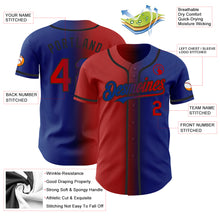 Load image into Gallery viewer, Custom Royal Red-Black Authentic Gradient Fashion Baseball Jersey
