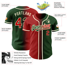 Load image into Gallery viewer, Custom Green Red-Cream Authentic Gradient Fashion Baseball Jersey
