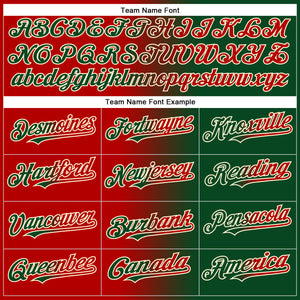 Custom Green Red-Cream Authentic Gradient Fashion Baseball Jersey