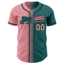 Load image into Gallery viewer, Custom Teal Medium Pink-Black Authentic Gradient Fashion Baseball Jersey
