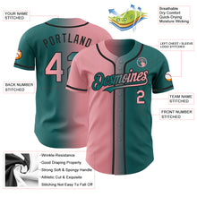 Load image into Gallery viewer, Custom Teal Medium Pink-Black Authentic Gradient Fashion Baseball Jersey
