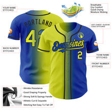 Load image into Gallery viewer, Custom Thunder Blue Neon Yellow-Black Authentic Gradient Fashion Baseball Jersey
