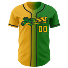 Load image into Gallery viewer, Custom Grass Green Gold-Black Authentic Gradient Fashion Baseball Jersey
